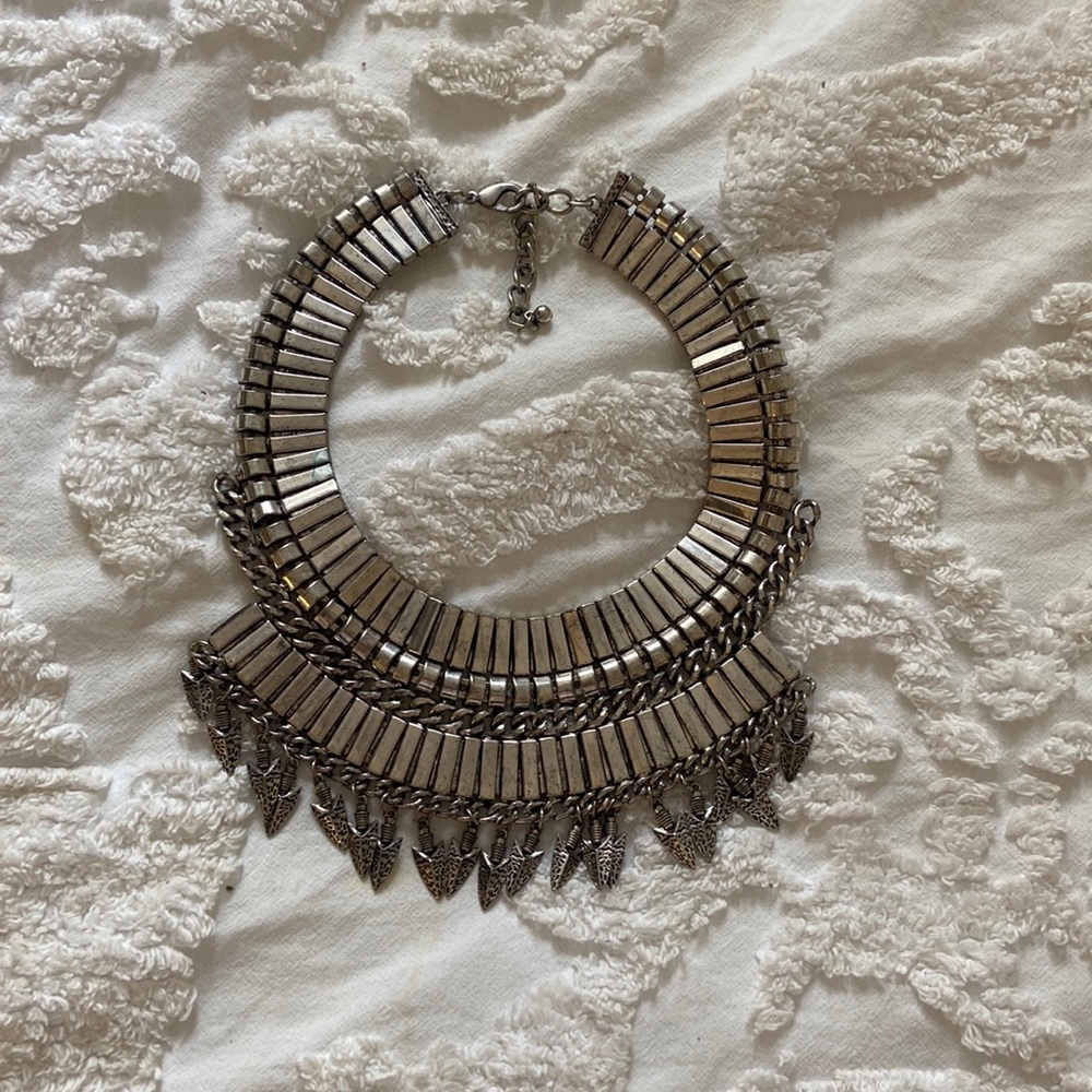 Silver statement necklace